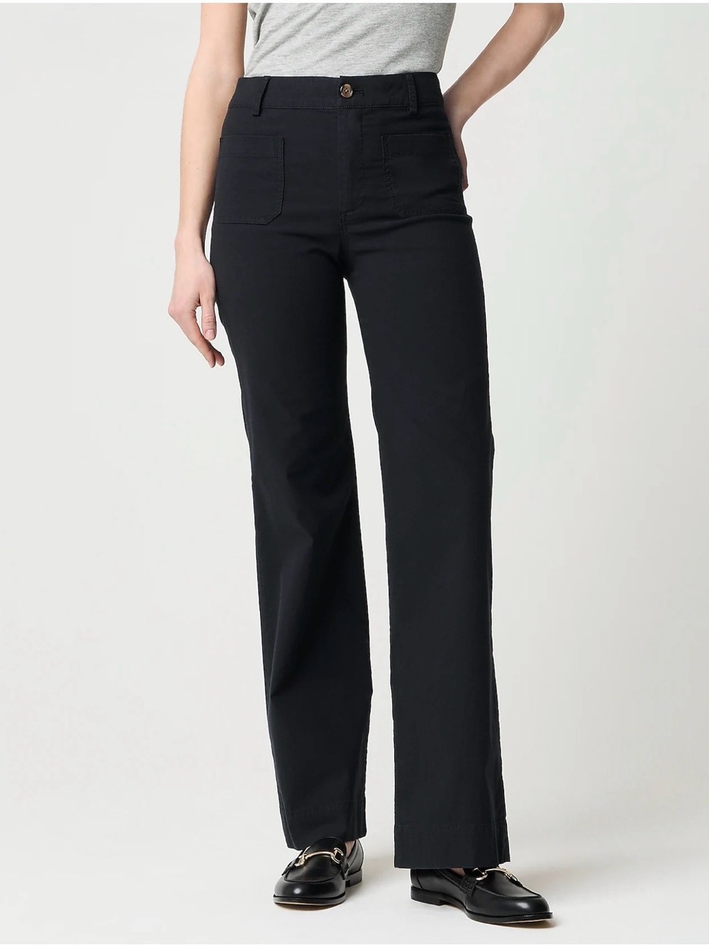 J.Crew Factory Black Lizzie high-rise wide-leg pant - Size 30/10